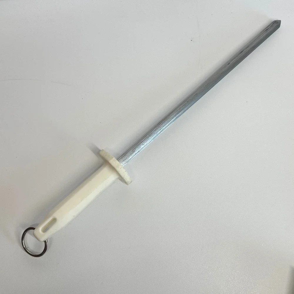 Mundial Sharpening Steel Honing Rod 12 Inch White Handle Professional Kitchen